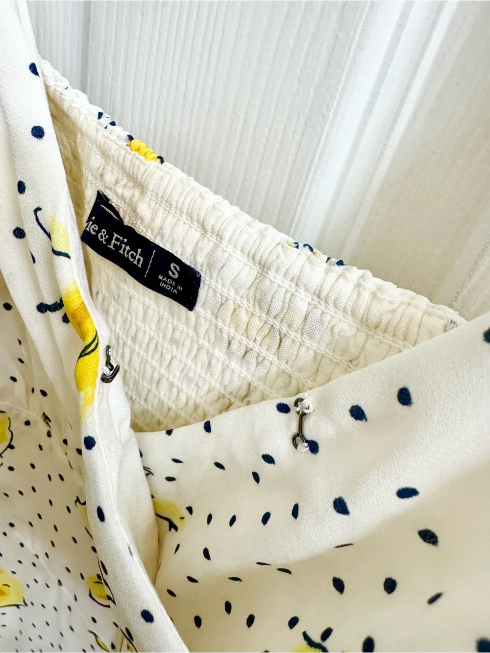 Abercrombie & Fitch White and Yellow Floral Slip Maxi Dress
